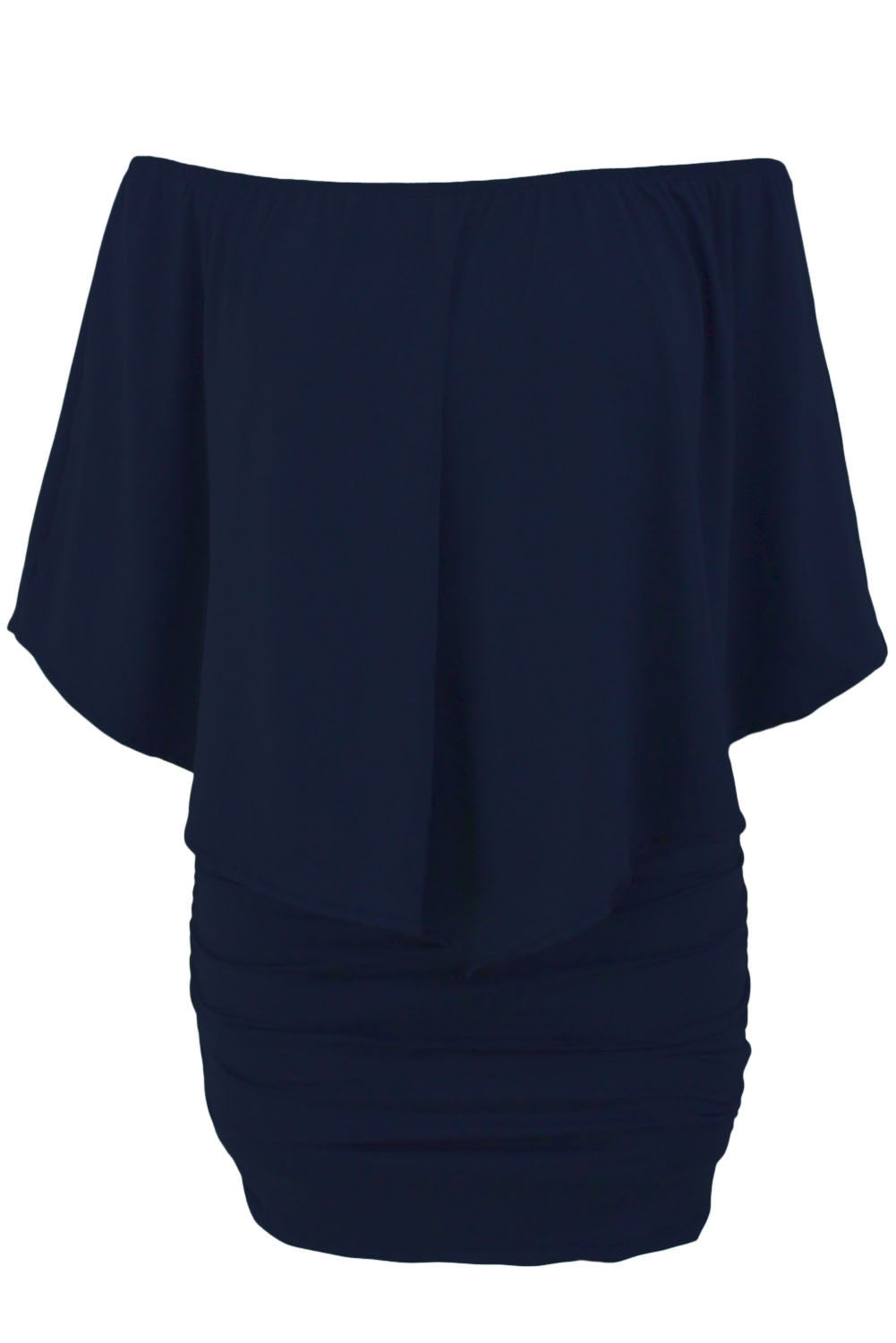 Layered Dark Blue Mini Poncho Dress