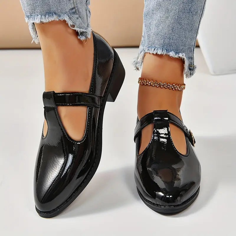 Women's Solid Color Chunky Low Heel Loafers