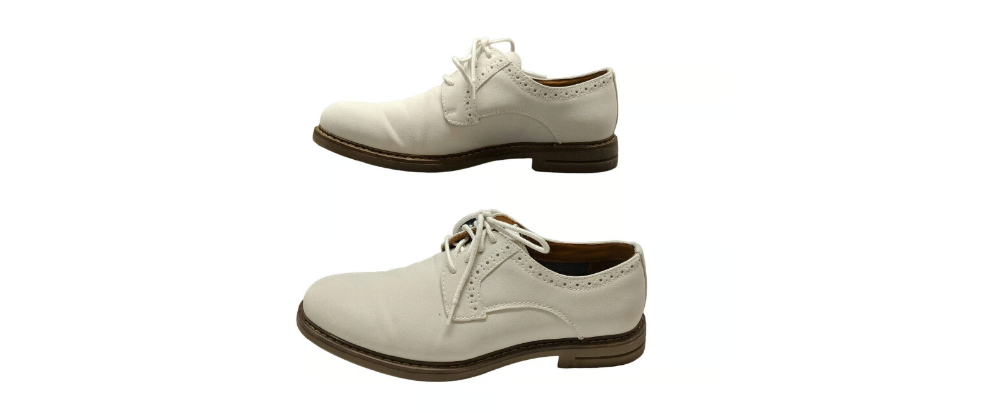 IZod White Suede Oxford Shoes (Gently Worn)