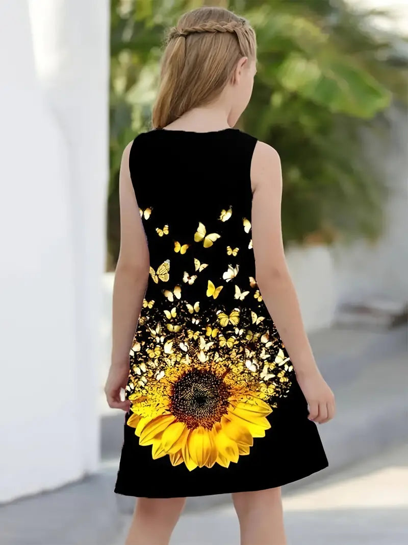 Butterfly Print Girls Dress